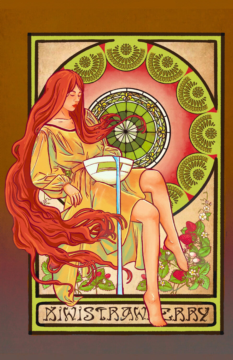 Kiwi Strawberry Art Nouveau
