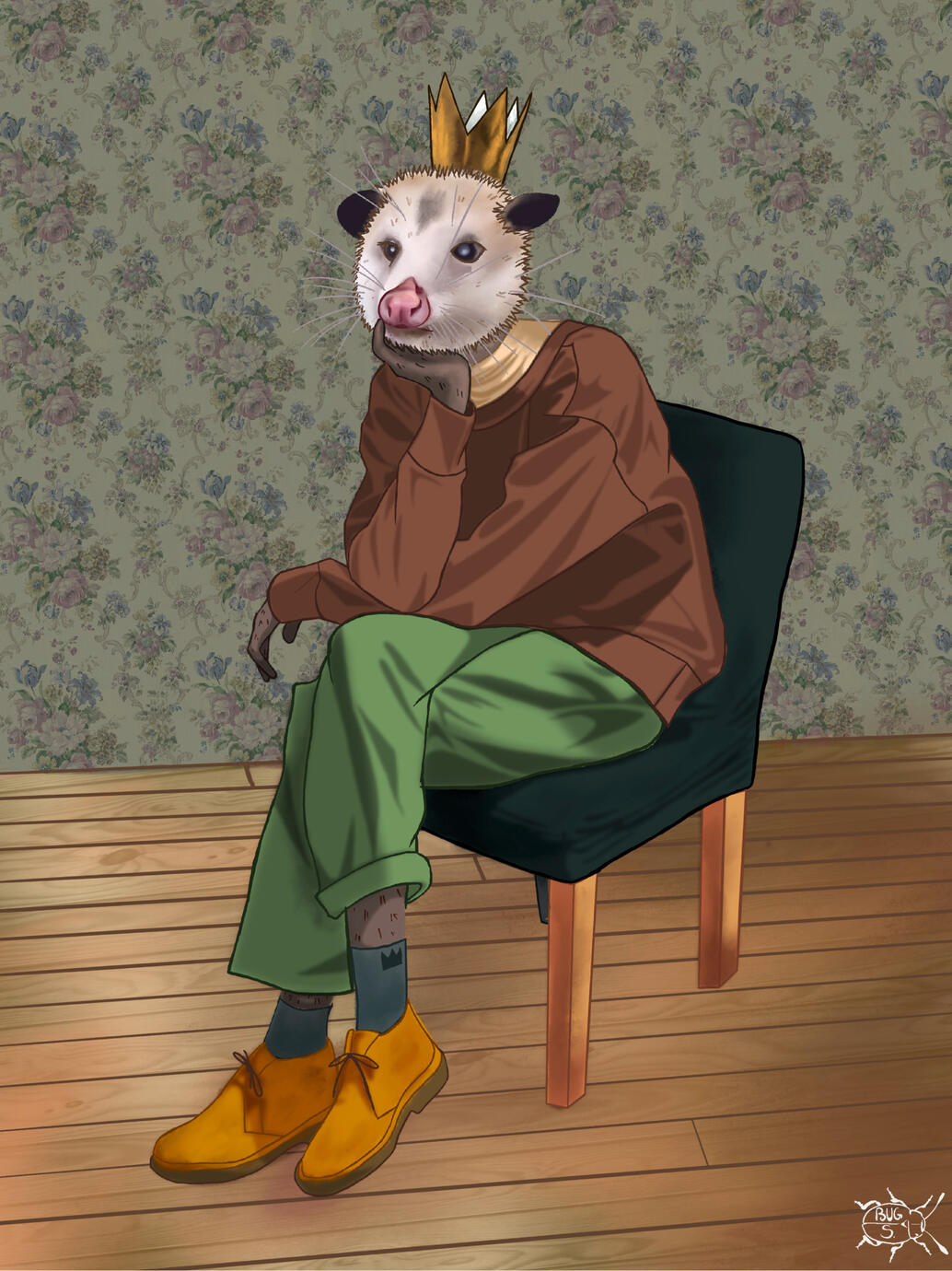 Opossum Sitting